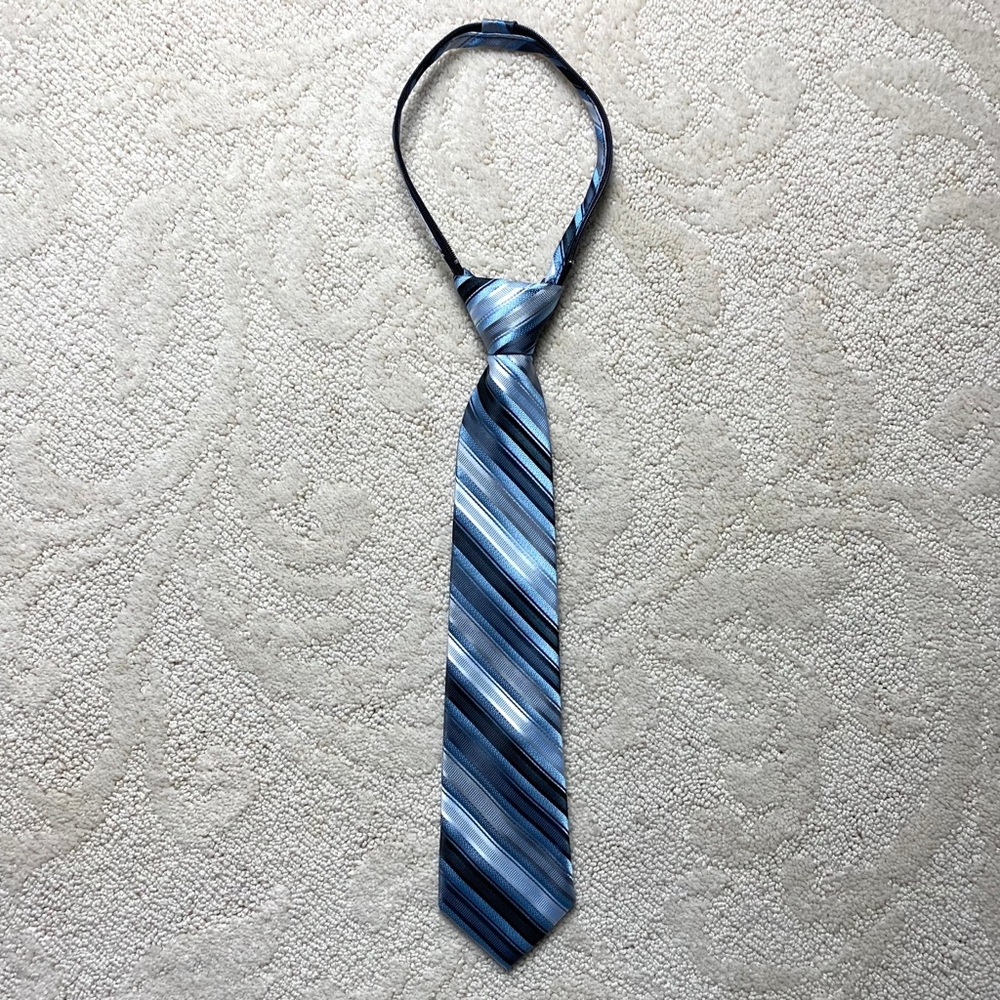 BERGAMO NEW YORK Striped Zipper Tie